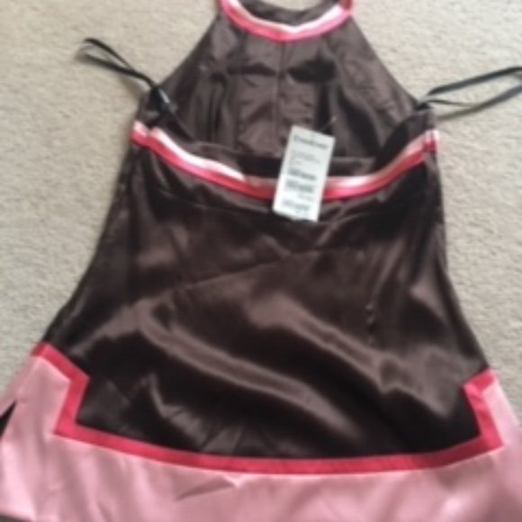 🆕  BEBE Pink + Brown halter top - Picture 4 of 5